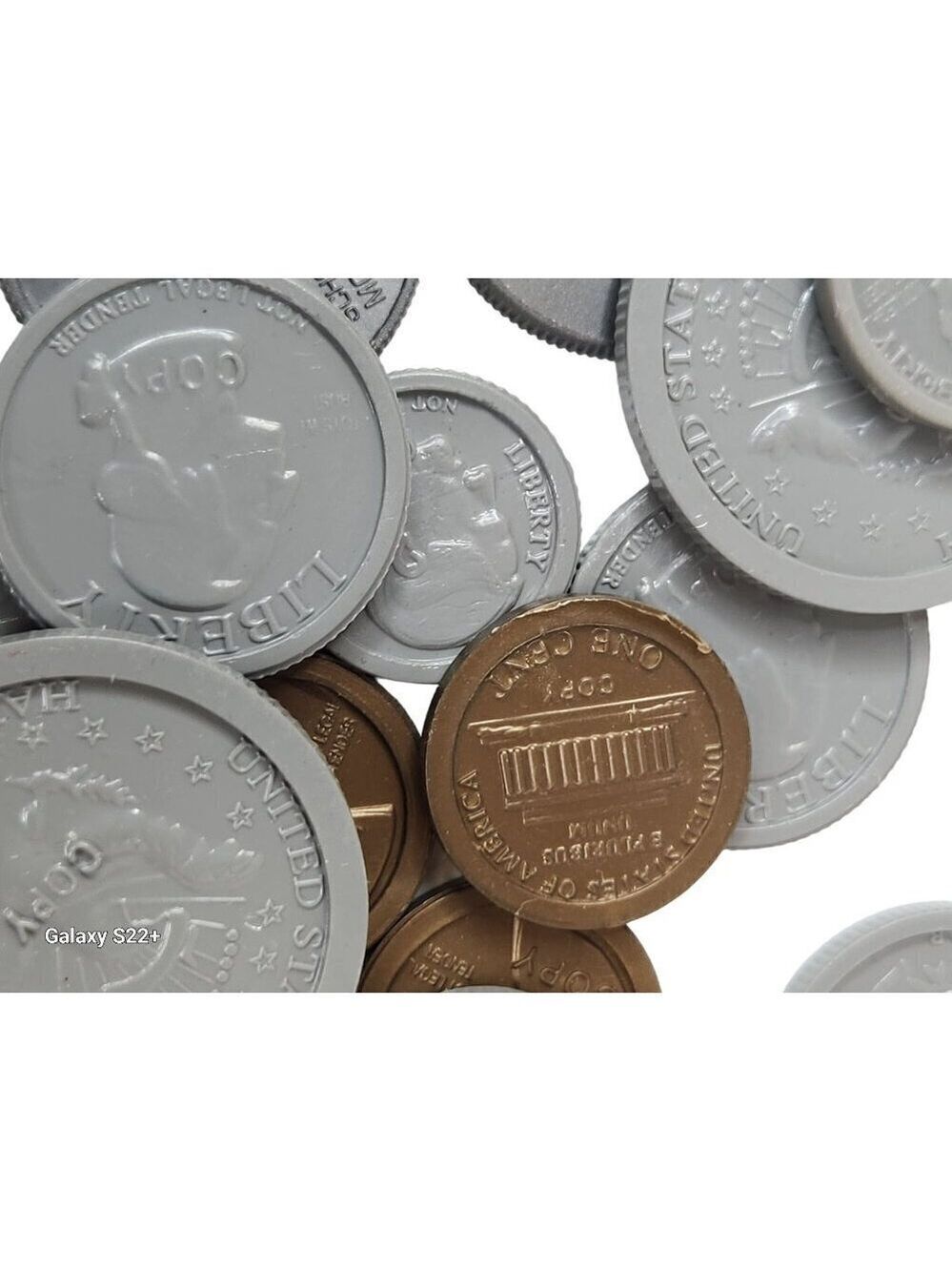 Assorted Play Money Coins Lot - Plastic & Metal Look Alike - Picture 8 of 16